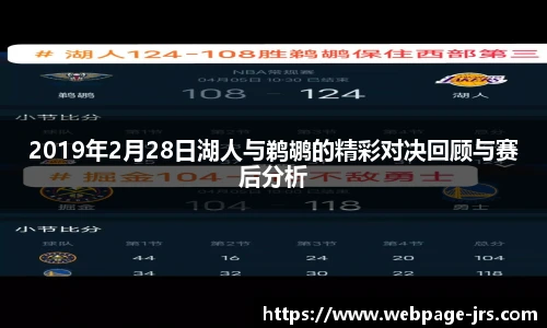 2019年2月28日湖人与鹈鹕的精彩对决回顾与赛后分析
